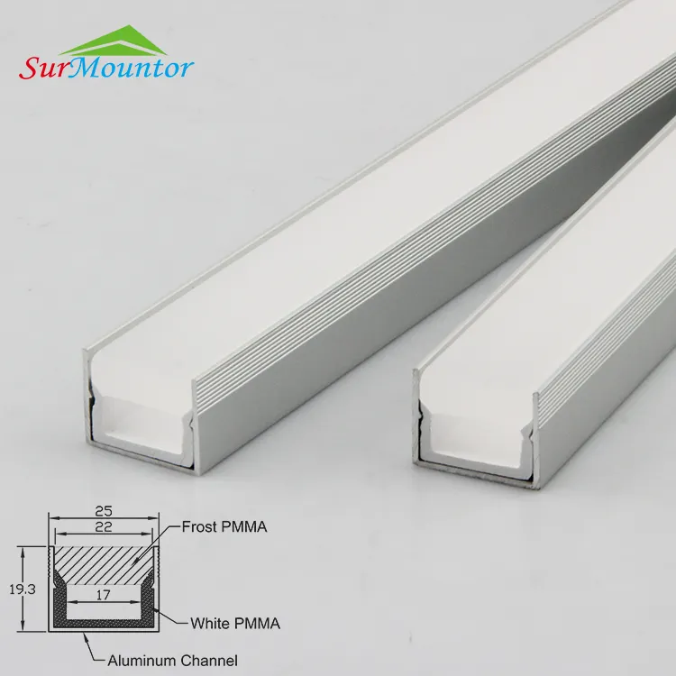 Profil LED Tahan Air Baru + Saluran Strip LED IP68 Plastik + Aluminium