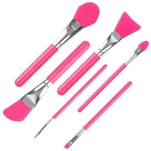Hot Pink 6pcs Silikon Make-up Pinsel Set Promotion Kosmetik Pinsel Kit