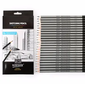 12 BH Set Pensil Seniman Sketsa Gambar, Perlengkapan Seni Profesional Pensil Standar Tidak Beracun Aman Lembut