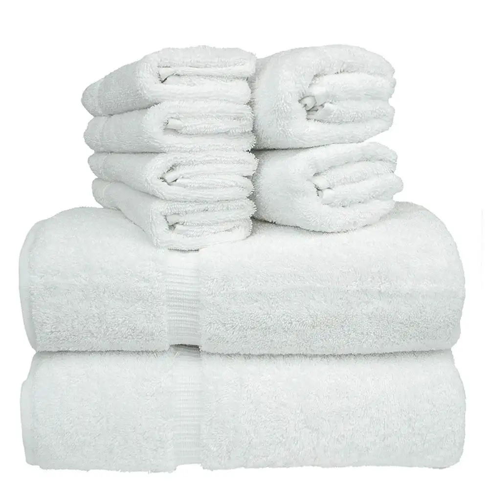 Turkish Linen 8-Piece Turkish Cotton Towel Set with 2 Bath Towel (27-Inch-by-54-Inch), 2 Hand Towel (16-Inch-by-30-Inch) and 4