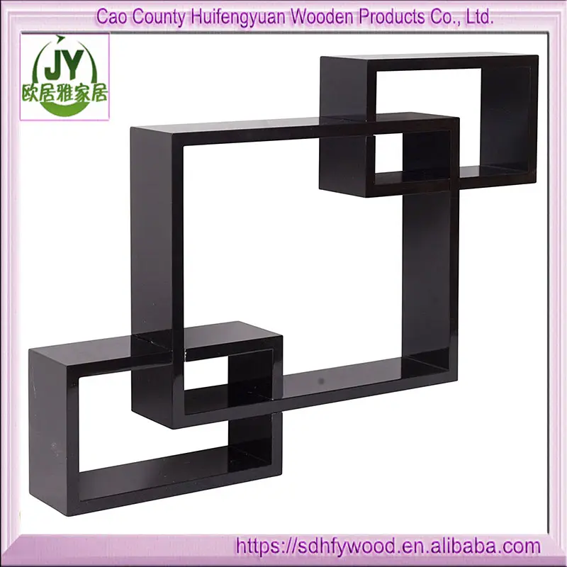 Nuevo conjunto de 3 de enclavamiento de cubo estantes de pared 3 Pcs de enclavamiento de madera decoración de la pared cubo organizador estantes de almacenamiento