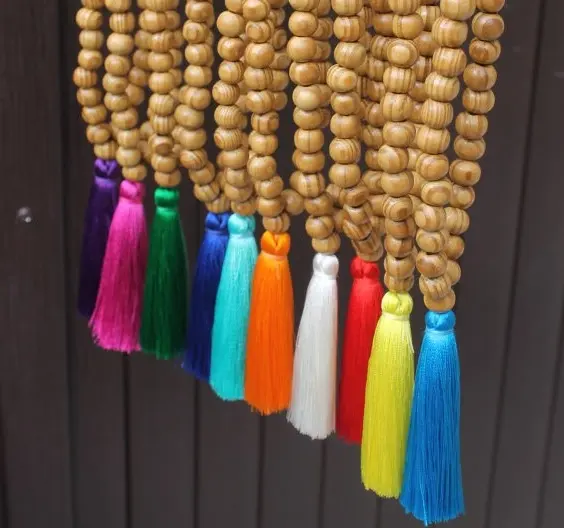 2021 Fashion Wooden Beads Tassel Necklace With Colorful Tassel Necklace For Gift