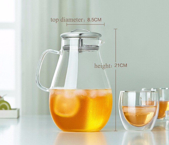 Heat Resistant Borosilicate Decorative Glass Water Filter Pitcher Glass Water Jug