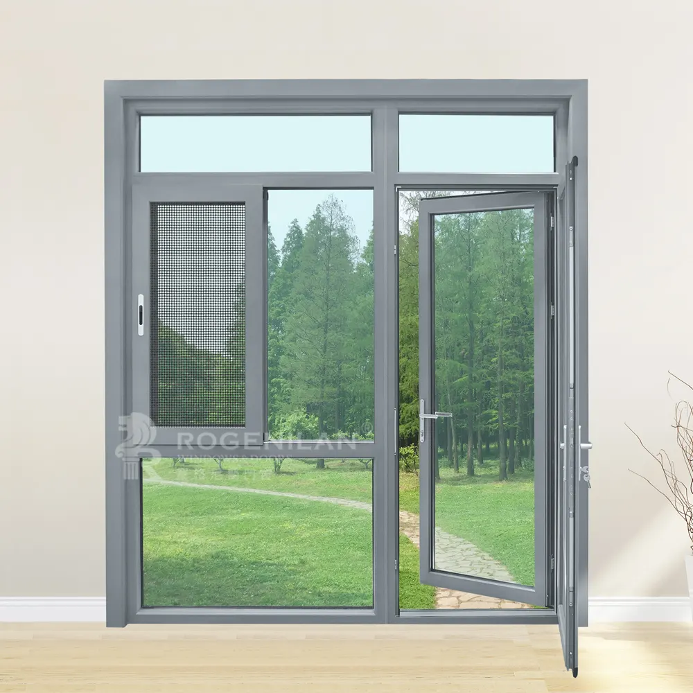 ROGENILAN 140 سلسلة منتج جديد مخصص عرض جيد مزيج نافذة زجاجية منزلقة و باب بمفصلات