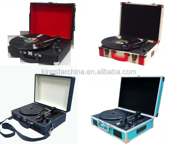 Portabel Koper Turntable Gramophone Player Dengan Koneksi b-gigi Vinyl Record Player
