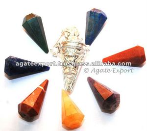 Pentagrama de jaula para chakras, pentagrama, 6 piedras facetadas - Product Image 1