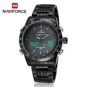 घड़ियाँ पुरुषों NAVIFORCE 9024 लक्जरी ब्रांड पूर्ण स्टील relogio masculino क्वार्ट्ज घड़ी डिजिटल घड़ी खेल घड़ी का नेतृत्व किया