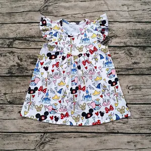 Niñas verano último diseño de moda Casual vestido de los niños Mickey vestido