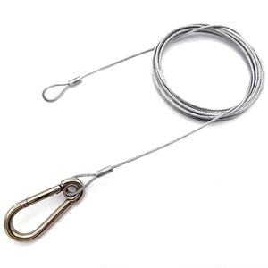 ที่มีคุณภาพสูงสแตนเลสเชือกลวดที่มีคง Carabiner และห่วงธรรมดา - Product Image 5
