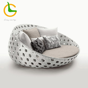 Meilleurs meubles de patio modernes et imperméables de luxe Grandes chaises longues rondes Chaise longue de plage Hôtel Jardin <span class=keywords><strong>Piscine</strong></span> Lit de repos extérieur - Product Image 3