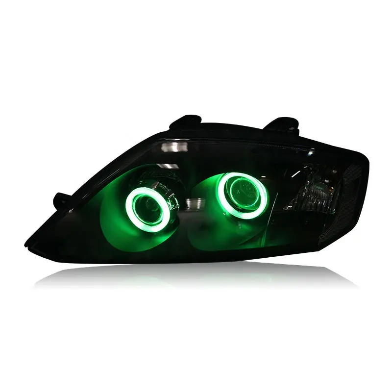 Sanvi Auto Koplamp Lamp Accessoires Montage Voor-Hyundai-Coupe Met Bi Projector Lens En Angel Eyes Halo Koplampen werk Licht