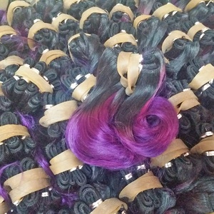 Multi Kleuren 6 "Korte Golvende Pony Pony Zwart Tot Blond Rood Paars Grijs 99j Ombre Echte Human Hair Extensions