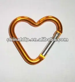 Mousqueton en forme de coeur mousqueton en aluminium mini mousqueton en aluminium