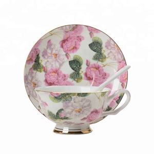 <span class=keywords><strong>Set</strong></span> <span class=keywords><strong>da</strong></span> Tè in Porcellana Fine Bone China con Design Personalizzato Reale a Fiori Rosa, <span class=keywords><strong>Set</strong></span> <span class=keywords><strong>da</strong></span> Caffè in Porcellana <span class=keywords><strong>Inglese</strong></span> - Product Image 3
