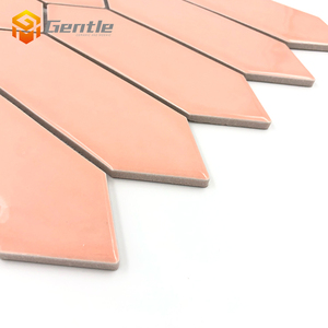 Fabrika fiyat parlak pembe seramik karo 292.5*324mm avrupa banyo mozaik DUVAR KAROLARI - Product Image 3
