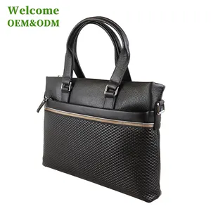 ISO BSCI factory eco friendly custom high quality luxurious genuine leather business bag briefcase for man