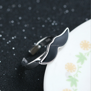 925 plata esterlina lindo <span class=keywords><strong>bigote</strong></span> para las mujeres anillo abierto anillo de plata - Product Image 2