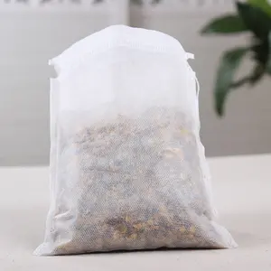 Biodegradable Tea Bag Food Grade Biodegradable Drawstring Non Woven Tea Bag For Loose Tea Herbs