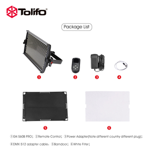 Tolifo GK-S60B Pro Professionele Dmx512 60W Fotografie Paneel Tv <span class=keywords><strong>Studio</strong></span> Broadcast Led Video Licht - Product Image 6