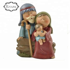 स्टॉक उत्पादों में लघु रचनात्मकता सेट परिवार की मूर्तियों-पवित्र परिवार की मूर्तियों क्रिसमस इनडोर सजावट - Product Image 2