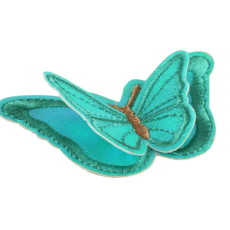 Parches de mariposa para tela vaquera, bordado sólido, decoración de ropa