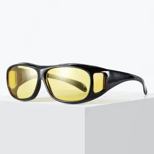 Wholesale Hot Sale Men Women Day Night Car Driving Glasses Yellow Lens UV400 Anti Glare Night Vision Sunglasses