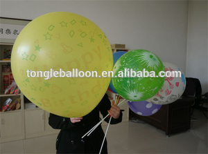 Feliz cumpleaños impresa globo redondo con la taza y del palillo - Product Image 1