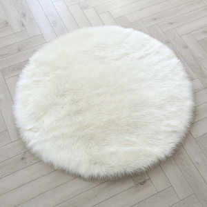 Design moderno ed elegante delicato <span class=keywords><strong>soggiorno</strong></span> falso tappeto in pelliccia di peluche morbido tappeto Shaggy cerchio tappeto - Product Image 3
