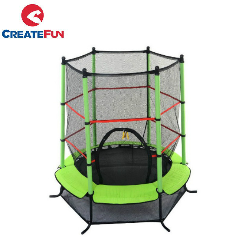 CreateFun Quality Weighted 55 Inch Colorful Kids Family Mini Trampoline With Net