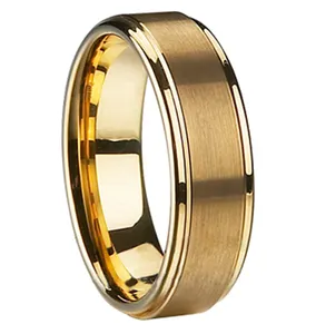钨戒指最新金戒指设计金色结婚戒指
