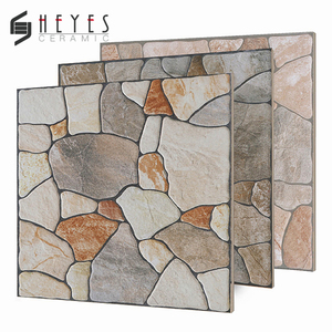 Baldosas de Patio de Piedra de Adoquín Rústicas de 400x400 mm, Baldosas de Porcelana Brillantes <span class=keywords><strong>para</strong></span> Sala de Estar, Pisos de Interiores de Almacenes - Product Image 2