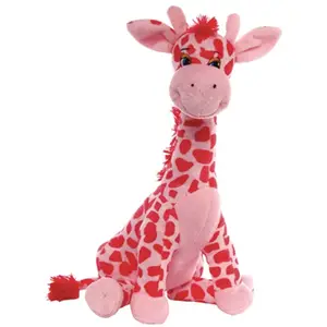 Animales de la selva peluches pink giraffe plush stuffed mainan