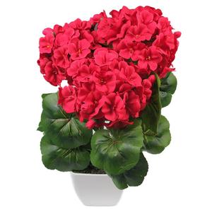 Nuevo diseño de flor Artificial, flor de seda en maceta, geranio Artificial rojo 2019 - Product Image 1