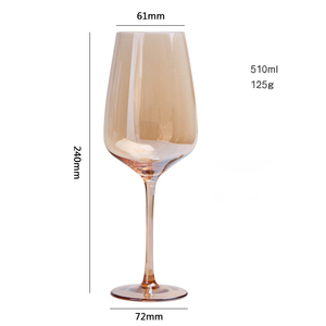 Vente en gros 2022 250ml 255ml 550ml Verre à <span class=keywords><strong>vin</strong></span>/champagne en cristal plaqué or <span class=keywords><strong>gris</strong></span> Verres à <span class=keywords><strong>vin</strong></span> en cristal - Product Image 3