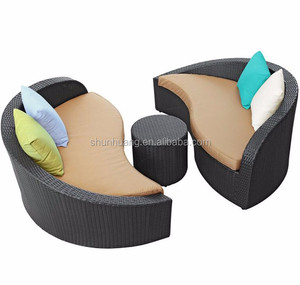 Chaise longue <span class=keywords><strong>en</strong></span> rotin et résine, mobilier d'extérieur, lit de plage, chaise longue - Product Image 1