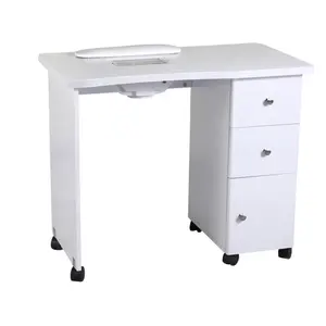 Mesa para unhas brancas e modernas, mesa de unhas para salão de beleza usada para unhas/mesa com ventilador colecionado