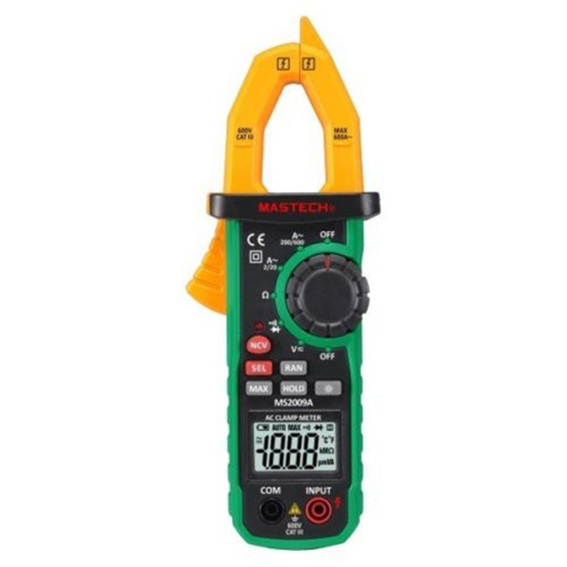 MASTECH 6000 counts Autoranging Digital Clamp Meter with Non-contact Voltage Detector MS2009C