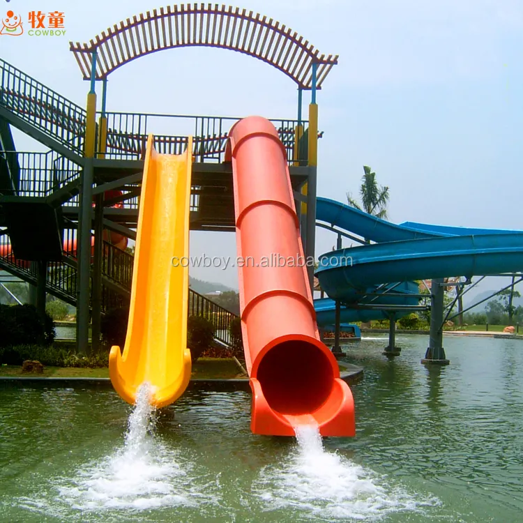 Diskon tabung Slides taman air kolam renang kaca serat