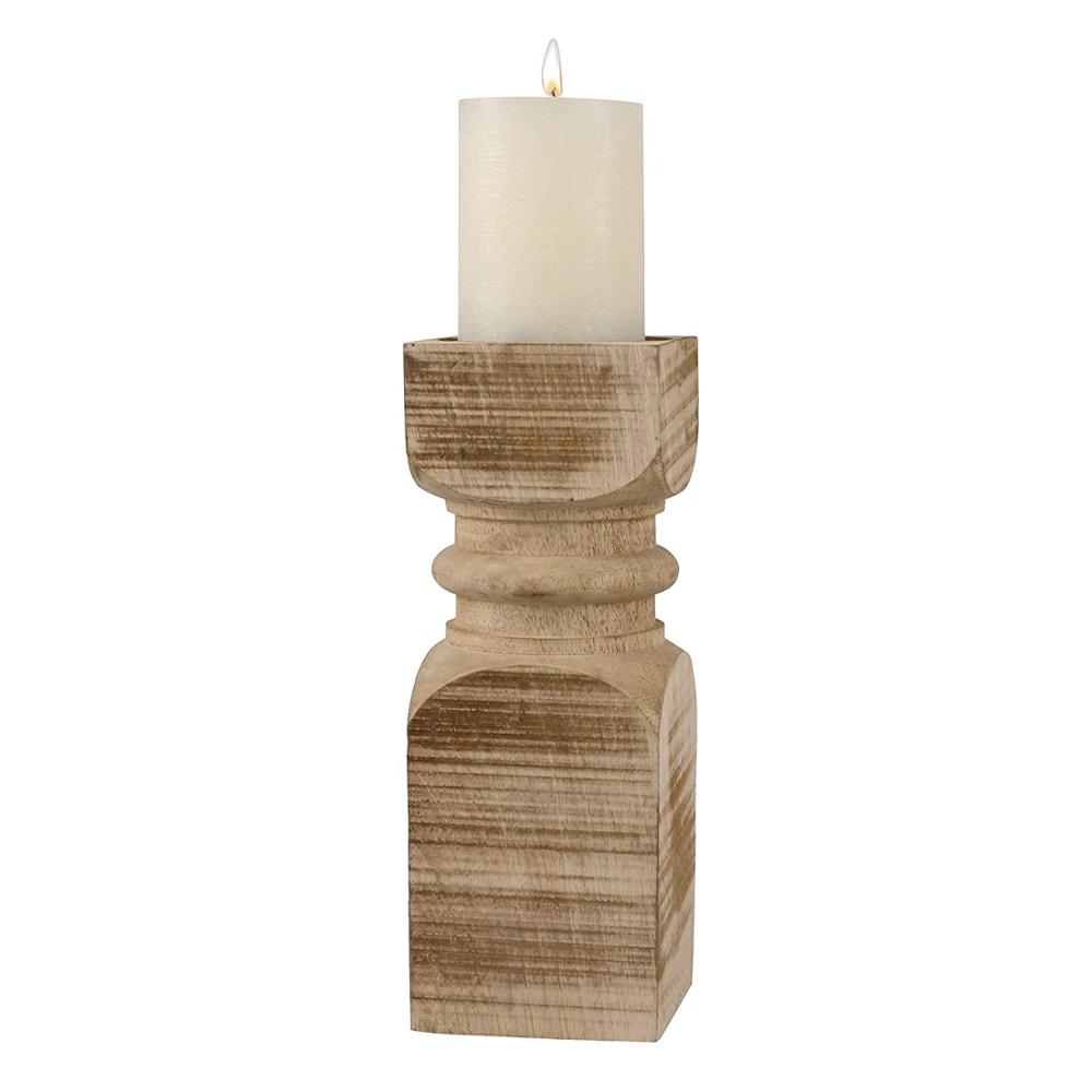 Столешница, деревенский резной подсвечник из натурального дерева для обеденного стола