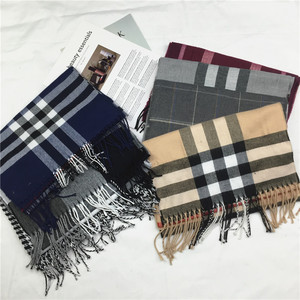 Cosum venta al por mayor barato grueso escocés Plaid acrílico señora bufanda chal invierno manta Cachemira bufanda - Product Image 2