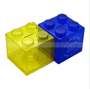 Promotion Gift Kids Block Plastic Cube Money Box Pot