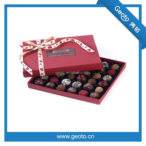 Rettangolo CMKY stampato praline scatola di carta scatola di imballaggio con il nastro elegante scatola regalo cardbord cocolate - Product Image 1