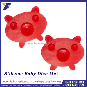 Accesorio personalizado de la cocina Forma del cerdo Redonda Silicón Niño Placemat Bebé de la estera de la tabla para los <span class=keywords><strong>cabrit</strong></span> - Product Image 5