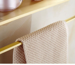 Estante de Baño de Dos Niveles Montado en la Esquina, Moderno, de Latón, con Toallero y Barra para Toallas, para Uso en Hoteles - Product Image 4