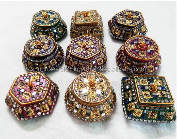 wholesale 100 pcs lot indian lac glitter mirrored trinket