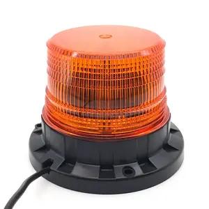 Lampu Beacon Strobo Magnetik Amber Merah Biru 12V 85V untuk Truk Konstruksi Ambulans Bus Sekolah