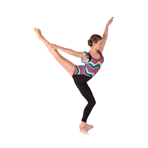 ホットな新作ブラックプリントジャズダンスコスチューム 大人用ユニタードダンスレオタード 女性用レオタード - Product Image 3