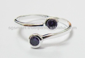 Anillo de nudillo de plata con piedra Cz, joyería de fábrica al por mayor en Tailandia - Product Image 2