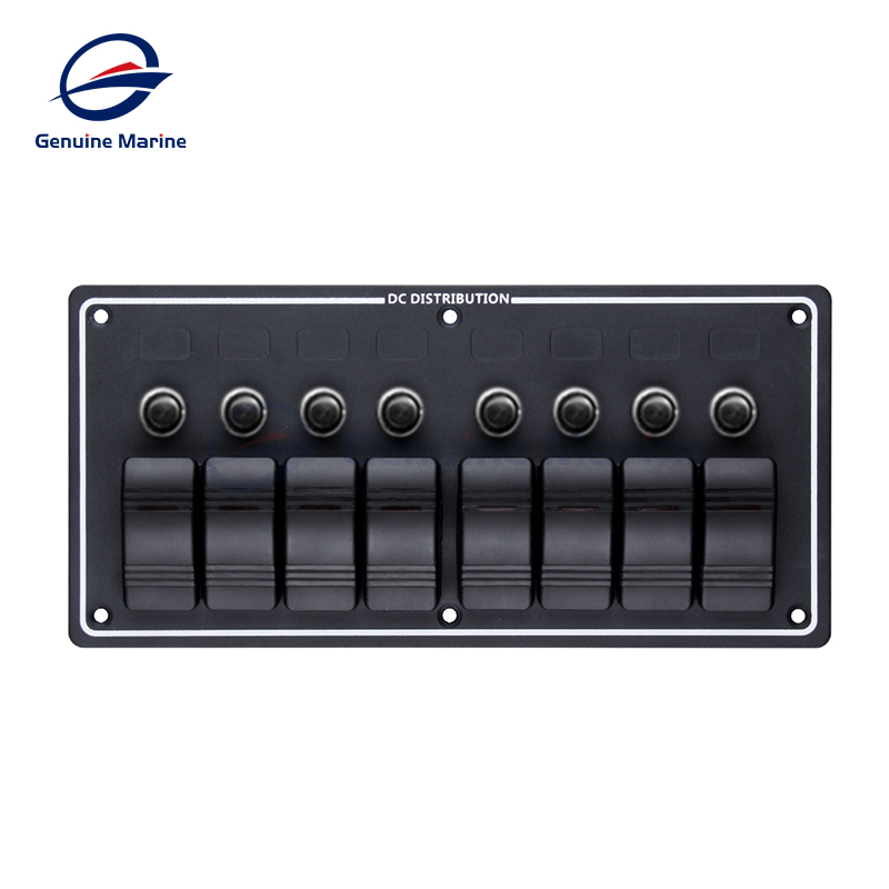 Водонепроницаемый кнопочный переключатель 12 В, 24 В, 8 каналов, для электрического автомобиля, качалка, лодки, морской переключатель, панельная розетка