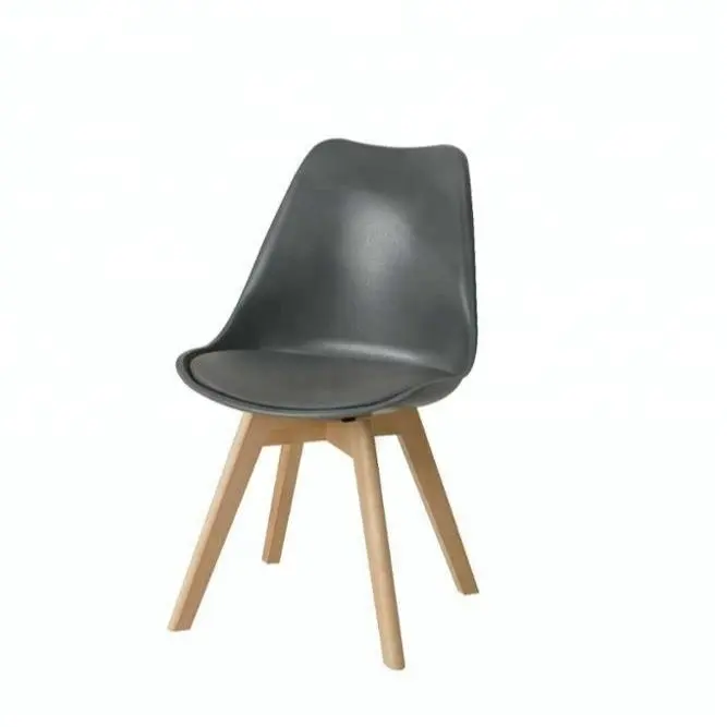 2021 sedie da pranzo moderne del tulipano con la sedia di plastica della gamba di legno per la casa